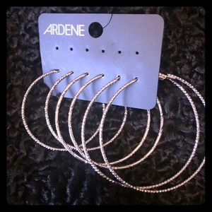 Set of 3 pairs large hoop earrings